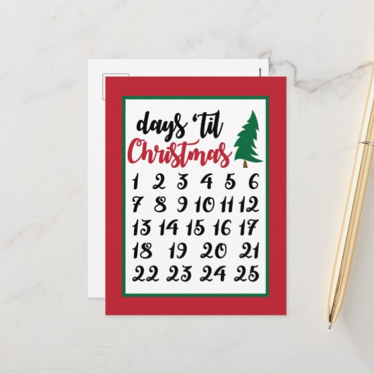 Feierliche Weihnachtsfeier Feiertagspostkarte (Vorderseite/Rückseite Beispiel)