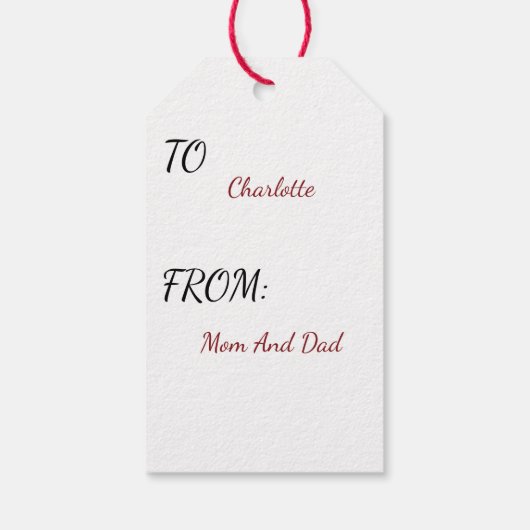 Feierliche Weihnachtsfeier Geschenkanhänger (Rückseite)