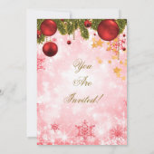 Feierliche Weihnachtsfeier Gold & Rot Einladung (Rückseite)