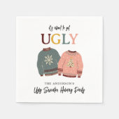 Feierliche Weihnachtsfeier im Ugly Sweater Serviette (Vorderseite)