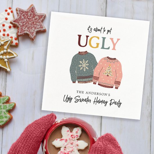 Feierliche Weihnachtsfeier im Ugly Sweater Serviette
