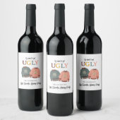 Feierliche Weihnachtsfeier im Ugly Sweater Weinetikett (Flaschen)