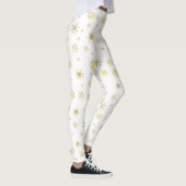 Feierliche Weihnachtsfeier mit weißem Goldschneefl Leggings (Rechts)