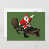 Feierliche Weihnachtsfeier Reiten Feiertagspostkarte (Vorne/Hinten)