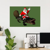 Feierliche Weihnachtsfeier Reiten Poster (Heimbüro)