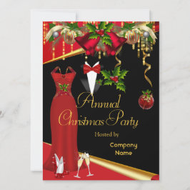 Feierliche Weihnachtsfeier Rot 2 Einladung