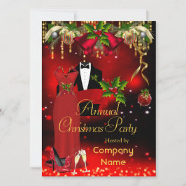 Feierliche Weihnachtsfeier Rot Einladung