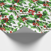 Feierliche Weihnachtsfeier Rote Berries Geschenkpapier (Ecke)