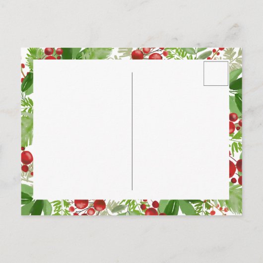 Feierliche Weihnachtsfeier Save the Date Ankündigungspostkarte (Rückseite)