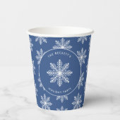 Feierliche Weihnachtsfeier Snowflake Pappbecher (Rückseite)