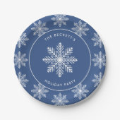 Feierliche Weihnachtsfeier Snowflake Pappteller (Vorderseite)