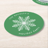 Feierliche Weihnachtsfeier Snowflake Runder Pappuntersetzer (Angewinkelt)