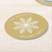 Feierliche Weihnachtsfeier Snowflake Runder Pappuntersetzer (Angewinkelt)