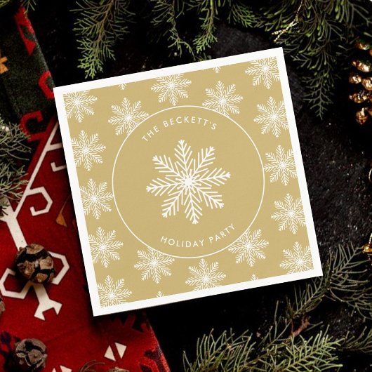 Feierliche Weihnachtsfeier Snowflake Serviette