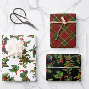 Feierliche Weihnachtsfeier und Kariert Geschenkpapier Set