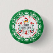 Feierliche Weihnachtsfeier und weiße Kronenrahmen Button (Vorderseite)