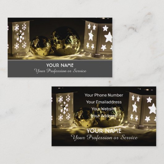 Feierliche Weihnachtsfeier Visitenkarte (Vorne/Hinten)