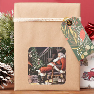 Feierliche Weihnachtsfeierlichkeiten Quadratischer Aufkleber