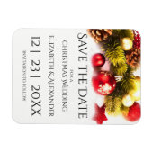 Feierliche Weihnachtsfeiern Speichern Sie das Date Magnet (Horizontal)