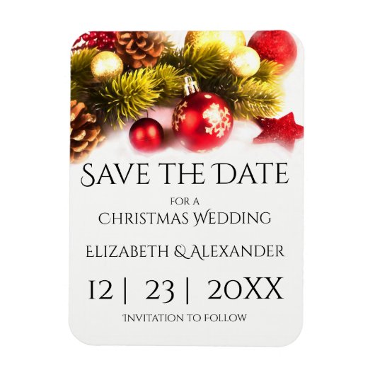 Feierliche Weihnachtsfeiern Speichern Sie das Date Magnet (Vertikal)