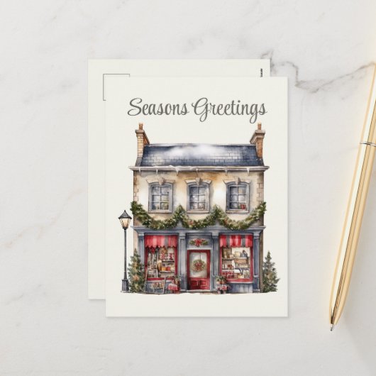 Feierliche Weihnachtsfeiertage Feiertagspostkarte (Vorderseite/Rückseite Beispiel)