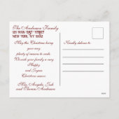 Feierliche Weihnachtsfeiertage Feiertagspostkarte (Rückseite)