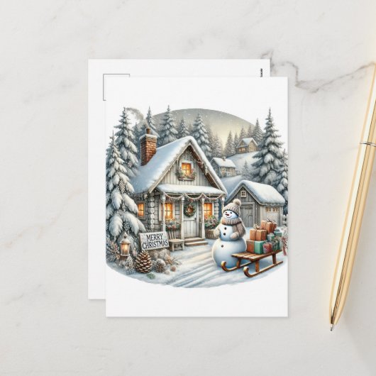 Feierliche Weihnachtsfeiertage Feiertagspostkarte (Vorderseite/Rückseite Beispiel)