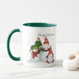 Feierliche Weihnachtsfeiertage-Gnome fügen Monogra Tasse