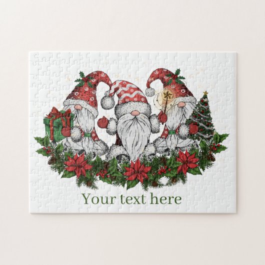 Feierliche Weihnachtsfeiertage-Gnome Puzzle (Horizontal)