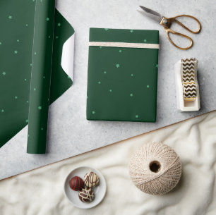 Feierliche Weihnachtsfeiertage Grün und Starre Geschenkpapier