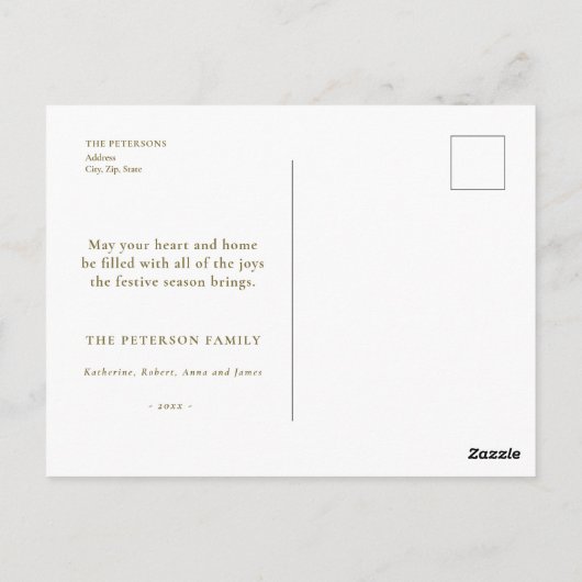 Feierliche Weihnachtsfeiertage Gruß Katzen Holly Postkarte (Rückseite)