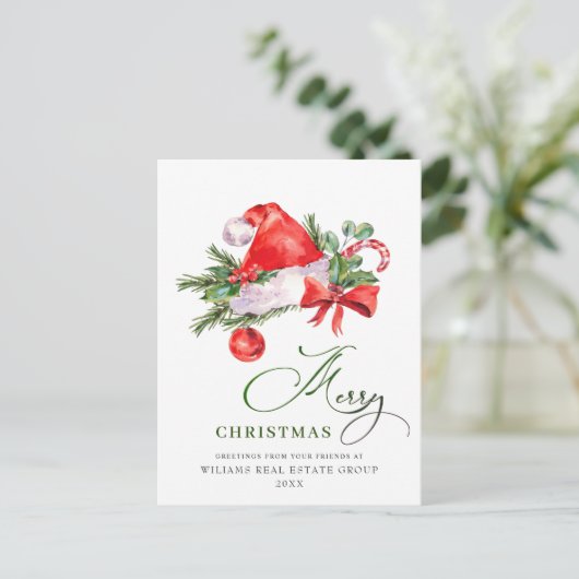 Feierliche Weihnachtsfeiertage Hat Weihnachten Gru Postkarte (Stehend Vorderseite)