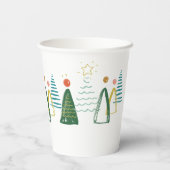 Feierliche Weihnachtsfeiertage im Wasser Pappbecher (Rückseite)