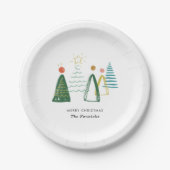 Feierliche Weihnachtsfeiertage im Wasser Pappteller (Vorderseite)