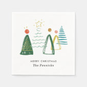 Feierliche Weihnachtsfeiertage im Wasser Serviette (Vorderseite)