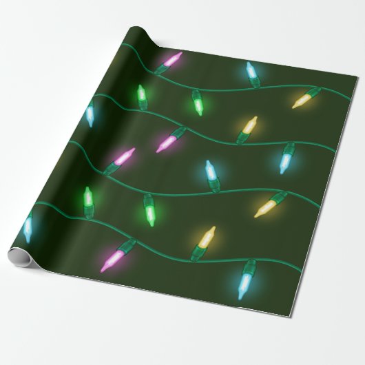 Feierliche Weihnachtsfeiertage mehrfarbige Lichter Geschenkpapier (Ungerollt)