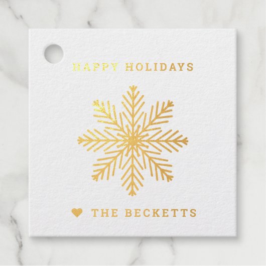 Feierliche Weihnachtsfeiertage mit Schneeflocken Geschenkanhänger (Vorderseite)