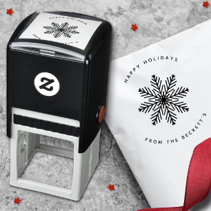 Feierliche Weihnachtsfeiertage mit Schneeflocken Permastempel