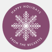 Feierliche Weihnachtsfeiertage mit Schneeflocken Runder Aufkleber (Vorderseite)