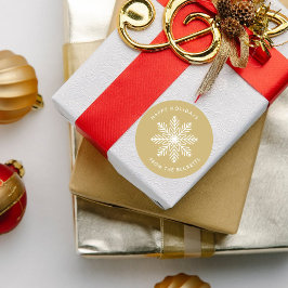 Feierliche Weihnachtsfeiertage mit Schneeflocken Runder Aufkleber