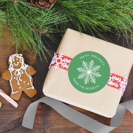 Feierliche Weihnachtsfeiertage mit Schneeflocken Runder Aufkleber