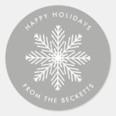 Feierliche Weihnachtsfeiertage mit Schneeflocken Runder Aufkleber (Vorderseite)