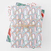 Feierliche Weihnachtsfeiertage Regenbogenwirbel Geschenkpapier Set (Beispiel)