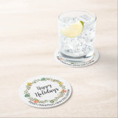 Feierliche Weihnachtsfeiertage Runder Pappuntersetzer (Vor Ort)