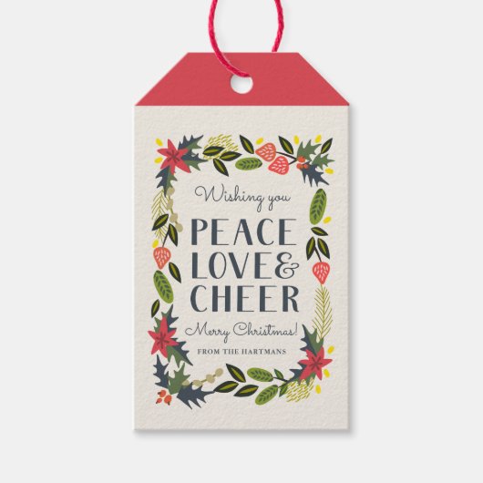 Feierliche Weihnachtsfeiertage-Tags Geschenkanhänger (Vorderseite)