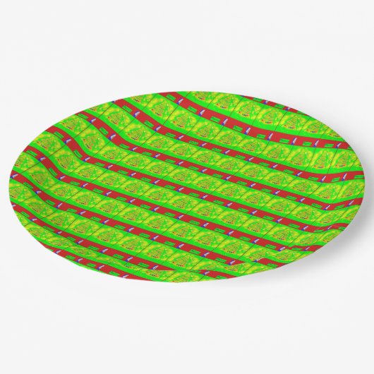 Feierliche Weihnachtsgeschichte "Merry" Pappteller (Schrägansicht)