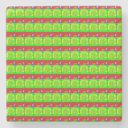 Feierliche Weihnachtsgeschichte "Merry" Steinuntersetzer (Vorderseite)