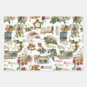 Feierliche Weihnachtsgrüße Collage Geschenkpapier Set (Vorderseite)