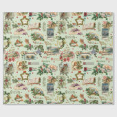 Feierliche Weihnachtsgrüße des Jahrgangs Collage G Geschenkpapier (Flach)