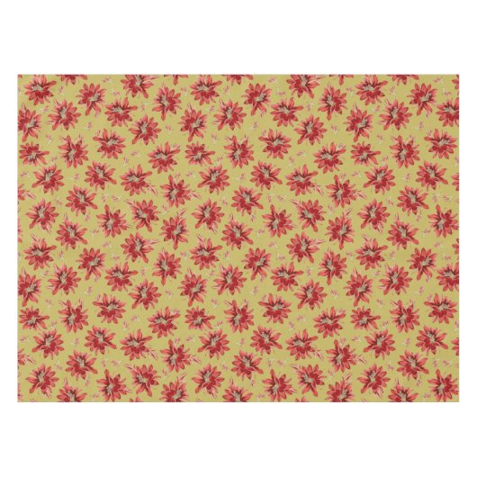 Feierliche Weihnachtskaktus-Blume auf Gold Tischdecke (Vorderseite (Horizontal))